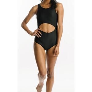 ZiYA active preloved black one piece cut out stomach core small swim suit